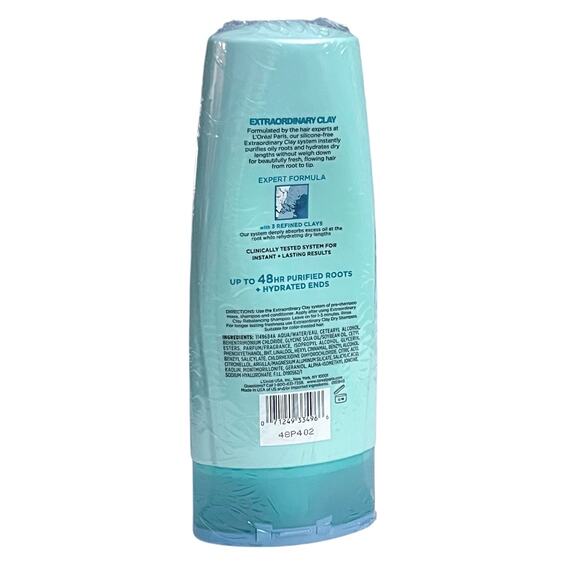 L'Oreal Extraordinary Clay Rebalancing Conditioner Oily Roots Dry Ends 12.6oz - Picture 3 of 7